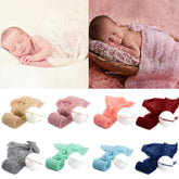2PCS/Set Photo Shoot Props Knitted Mohair Receiving Wrap with Little Infant-TB00773-Veeddydropshipping